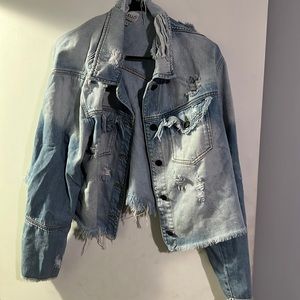 Cello distressed jean jacket - 1X